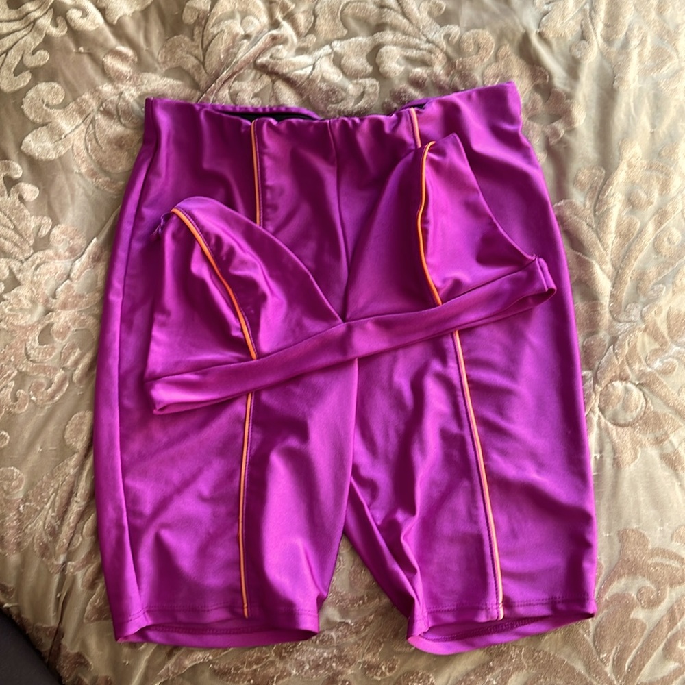 2pc triangle top/ biker short set